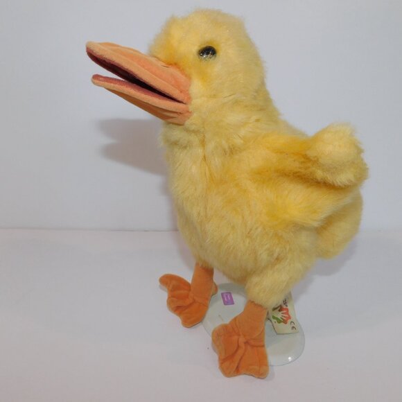 Folkmanis 10" Plush Yellow Duckling Duck realistic full body  Hand Puppet - Picture 5 of 7